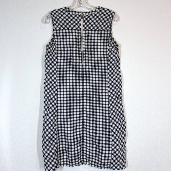 Tommy Bahama‎ Gingham Mini Linen Shift Dress Blue Plaid Pockets Small - Picture 3 of 10
